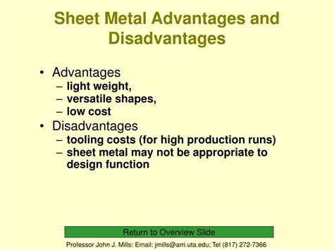 sheet metal manufacturing disadvantages